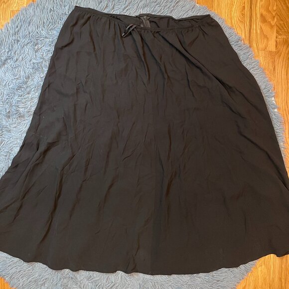 Eileen Fisher Black Long Silk Skirt Size XL 1X - Picture 1 of 5